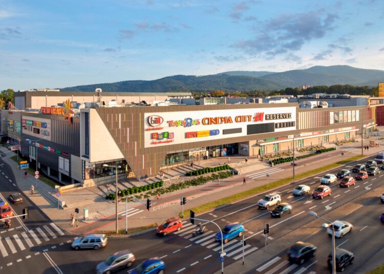 Panorama centrum handlowego Gemini Park Bielsko-Biała